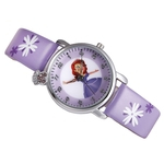 Ficha técnica e caractérísticas do produto Miúdo dos desenhos animados Princesa Flor Quartz Relógio Rhinestone PU Leather Strap Boy Girl Relógio de pulso