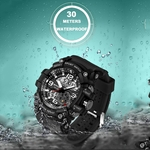 Ficha técnica e caractérísticas do produto ?Moda Assista Homens Waterproof Sports Rel¨®gios Choque Digital BK eletr?nico