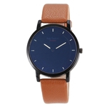 Ficha técnica e caractérísticas do produto Moda Casual Assista Homens Mulheres Simples Escala Leather Strap