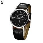 Moda Casual Faux Leather Band Men Rodada Quartzo Relógio De Pulso Jóias Presente