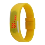 Ficha técnica e caractérísticas do produto Moda Crianças LED Electronic Watch Digital Sport Cós Amarelo