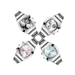 Ficha técnica e caractérísticas do produto Moda Diamond Ladies Watch Três Faixa de olho falso Tendência Assista Criativo Personalidade Moda Watch