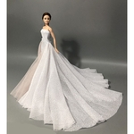 Ficha técnica e caractérísticas do produto Moda elegante Side Duplo 1 + 4 Camada vestido de casamento para 30CM boneca Wonderful