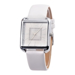 Ficha técnica e caractérísticas do produto Moda Faux Leather Band Square Mulheres Casual Quartz Wrist Watch Jewelry Gift