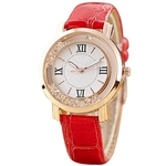 Ficha técnica e caractérísticas do produto Moda Feminina Rhinestone Embutidos Rodada Dial Roman Número Quartz Wrist Watch Presente