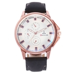 Ficha técnica e caractérísticas do produto Moda Masculina Sub-Dials Big Round Dial Analog No Numbers Quartz Relógio De Pulso Presente