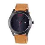 Ficha técnica e caractérísticas do produto Fashion Men Military Leather Waterproof Analog Date Sport Quartz Wrist Watch