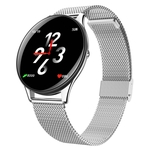 Ficha técnica e caractérísticas do produto Moda relógio inteligente Bluetooth Waterproof inteligente relógio de pulso HR BP Monitor de esporte da aptidão do metal em aço inoxidável Smartwatch