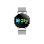 Ficha técnica e caractérísticas do produto Moda relógio inteligente Waterproof Smartwatch HR BP Monitor de banda de metal Saúde aço inoxidável Academia Esporte