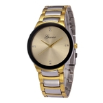 Ficha técnica e caractérísticas do produto Assista Moda Unissex Casual Quartz Watch Round Dial Relógio de pulso para casal de dia dos namorados