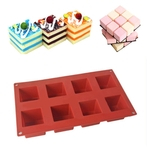 Ficha técnica e caractérísticas do produto Mold 8 Cavity 3D Praça Silicone bolo para Cozinha DIY Baking