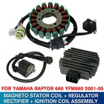 Ficha técnica e caractérísticas do produto Motocicleta Magneto Stator Gerador Alternador + Regulador Retificador + Bobina De Ignição Para YAMAHA ATV Para RAPTOR 660 YFM660 2001-2005