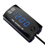 Ficha técnica e caractérísticas do produto Motorycycle DC 6V-30V 2 Em 1 Digital Time Clock Voltímetro de voltagem IP67 Tester À Prova D 'Água Bateria Moniter Medidor para Barco de Carro Marinha