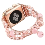 Ficha técnica e caractérísticas do produto Mulheres Ágata Beads Pulseira Pulseira Band Para Apple Watch Iwatch 4/3/2/1 42/38 Milímetros