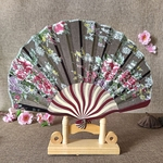 Ficha técnica e caractérísticas do produto Mulheres delicado bambu Rod Gauze Todos Matching Folding Fan Redbey