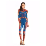 Ficha técnica e caractérísticas do produto Amyove Lovely gift Mulheres fresco Magro Capitão Marvel Avengers Cosplay Jacket camisola Bodysuit