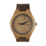 Ficha técnica e caractérísticas do produto Mulheres Homens de luxo madeira Bambu Watch Quartz relógios de pulso em couro PU