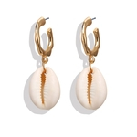 Ficha técnica e caractérísticas do produto Earrings Mulheres Homens Moda Shell Forma Eardrop Abrindo brincos de metal Anel