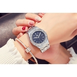 Ficha técnica e caractérísticas do produto Mulheres Lady Fashion Diamonds Alloy Watch Band Quartz Relógio de pulso Acessórios de vestuário