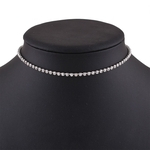 Ficha técnica e caractérísticas do produto Mulheres Moda Rhinestone Choker Simples presente Cadeia Diamante Colar Alloy Fina Neck