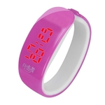 Ficha técnica e caractérísticas do produto Mulheres Moda Rubber LED Watch Data Sports Pulseira Digital rel¨®gio de pulso HOT