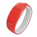 Ficha técnica e caractérísticas do produto Mulheres Moda Rubber LED Watch Data Sports Pulseira Digital rel¨®gio de pulso RD