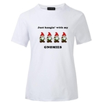 Ficha técnica e caractérísticas do produto Mulheres New Natal T-shirt Papai Noel Impresso camiseta Xmas bonito e engraçado gráfico de manga curta