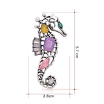 Ficha técnica e caractérísticas do produto Mulheres Oco Seahorse Animal Faux Crystal Broche Pin Badge Corsage Lapel Jewelry