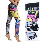 Ficha técnica e caractérísticas do produto Mulheres Padrão dos desenhos animados 3D Printing cintura alta Leggings de Esportes Yoga