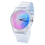 Ficha técnica e caractérísticas do produto JIA Mulheres Quartz moda Doce Assista à moda simples transparente relógio de pulso banda Student Meninas Relógio de pulso Ladies watches