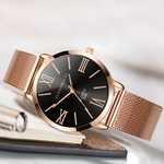 Ficha técnica e caractérísticas do produto Women Watches Rose gold Ladies Bracelet Watch Quartz Dress Wristwatch