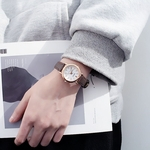 Ficha técnica e caractérísticas do produto LAR Mulheres Simples Casual Couro Watchband relógio de quartzo