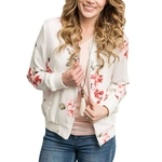 Ficha técnica e caractérísticas do produto Mulheres Sport Style Outdoor Activity Long Sleeve Flower Impresso Tops Zipper Jacket