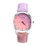 Ficha técnica e caractérísticas do produto Mulheres Stylish Gradiente Watch Color com couro pulseira Estudantes Sports Quartz Relógio de pulso Ornamento do presente