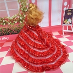 Ficha técnica e caractérísticas do produto Multi-camada lindo lantejoulas vestido de festa de casamento nupcial vestido de princesa vestido para 12" boneca