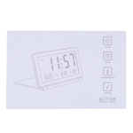 Ficha técnica e caractérísticas do produto Multifuncional silenciosa LCD Digital Grande Tela Travel Desk alarme eletrônico Relógio, Data / Hora / Calendário / Temperatura Display, Snooze, Folding (Branco + Silver)