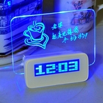 Ficha técnica e caractérísticas do produto New LED Relógio Digital levou Luminous Mensagem Board Despertador Com Desktop Calendar Clocks para Home Decor