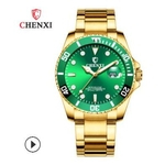 Ficha técnica e caractérísticas do produto New watch waterproof calendar quartz watch, Chenxi brand gold watch