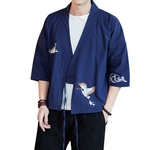 Ficha técnica e caractérísticas do produto Brasão Men Moda Bordados Retro Vintage Kimono Cardigan Gostar