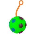 Ficha técnica e caractérísticas do produto LED piscando Futebol Forma Pé Bouncy Ball com corda de som Brinquedo para Crianças cor aleatoria