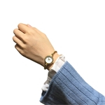 Ficha técnica e caractérísticas do produto Niceday Ouro de aço inoxidável prata pulso Ladies Feminino Relógio De Quartzo Pulseira Moda Women Watch