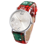 Ficha técnica e caractérísticas do produto Niceday Padrão Dial Mulheres Moda Natal Relógios Ladies Casual quartzo relógios de pulso