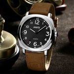 Ficha técnica e caractérísticas do produto Men's Noctilucent Waterproof Leather Strap Sport Quartz Watch