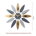 Ficha técnica e caractérísticas do produto Norte da Europa Estilo Natural Sólido Flor de madeira Forma Big Clock Início Quarto Decoração Handmade agulha Quartz Relógio de parede Mute