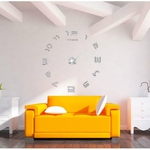 Ficha técnica e caractérísticas do produto Nova moda moderna estilo frameless 3d grande relógio de parede relógios horas diy quarto decorações de casa