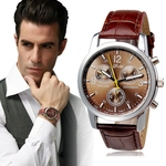 Ficha técnica e caractérísticas do produto Novo Luxo Moda Crocodile Faux Leather Mens Analog Watch Rel¨®gios