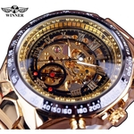 Ficha técnica e caractérísticas do produto Novo Número Desporto de design de moldura Relógio dourado Mens Relógios Top Marca de luxo Relógio Homens relógio automático Skeleton