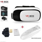 Ficha técnica e caractérísticas do produto Oculos 3D com Controle Bluetooth para Filmes Jogos Game de Realidade Virtual (VR BOX)