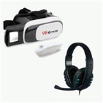 Ficha técnica e caractérísticas do produto Óculos de Realidade Virtual 3d para Smartphone - Vr Box 2.0 Pmtec + Fone de Ouvido Headset Usb Boa