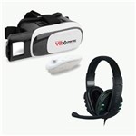 Ficha técnica e caractérísticas do produto Óculos de Realidade Virtual 3D para Smartphone - VR BOX 2.0 – PMTEC + Fone de Ouvido Headset USB Boas - BQ-9700